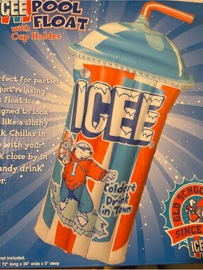 ICEE Pool Float with Cup Holder - Red, White, Blue